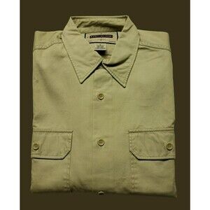 Bloomingdale's East Island Private Label Men's Woven Shirt Long Sleeve Beige "S"